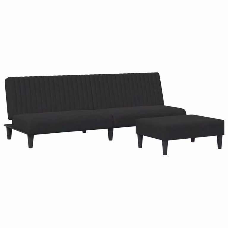 SYFAX™ Set di Divani 2 pz Nero in Velluto