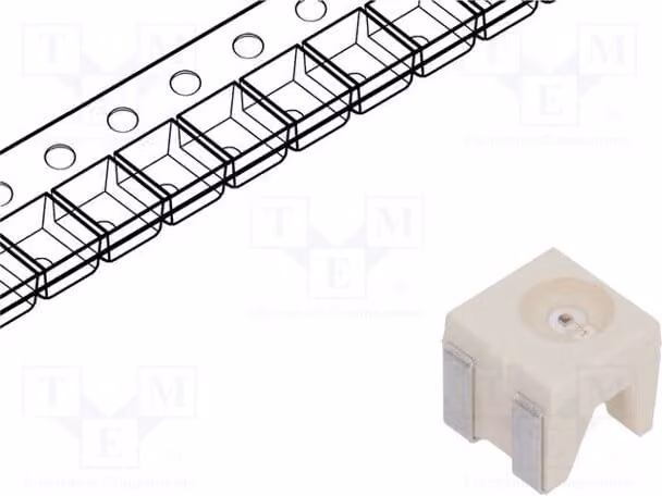 5 LED, lunghezza d'onda 380÷605 nm, intensità luminosa 112÷180 mcd, tecnologia SMD, dimensioni 4,2x4,2x2,85 mm (4040), angolo di emissione 120°, tipo LS, codice A676-R1S1-1