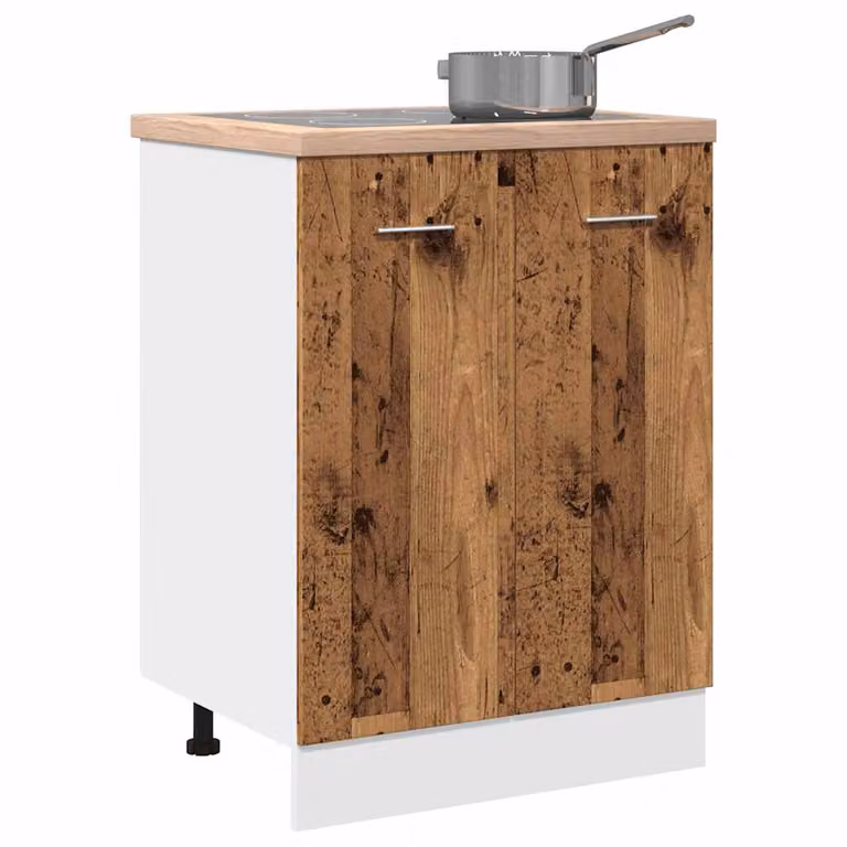 Armadio inferiore da cucina Lyon vidaXL in legno e MDF, colore marrone e bianco, L: 60 cm, P: 46 cm, H: 81,5 cm