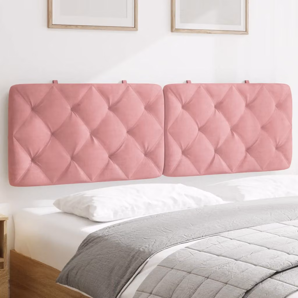 Cuscino Testiera vidaXL in Velluto Rosa, Larghezza: 160 cm