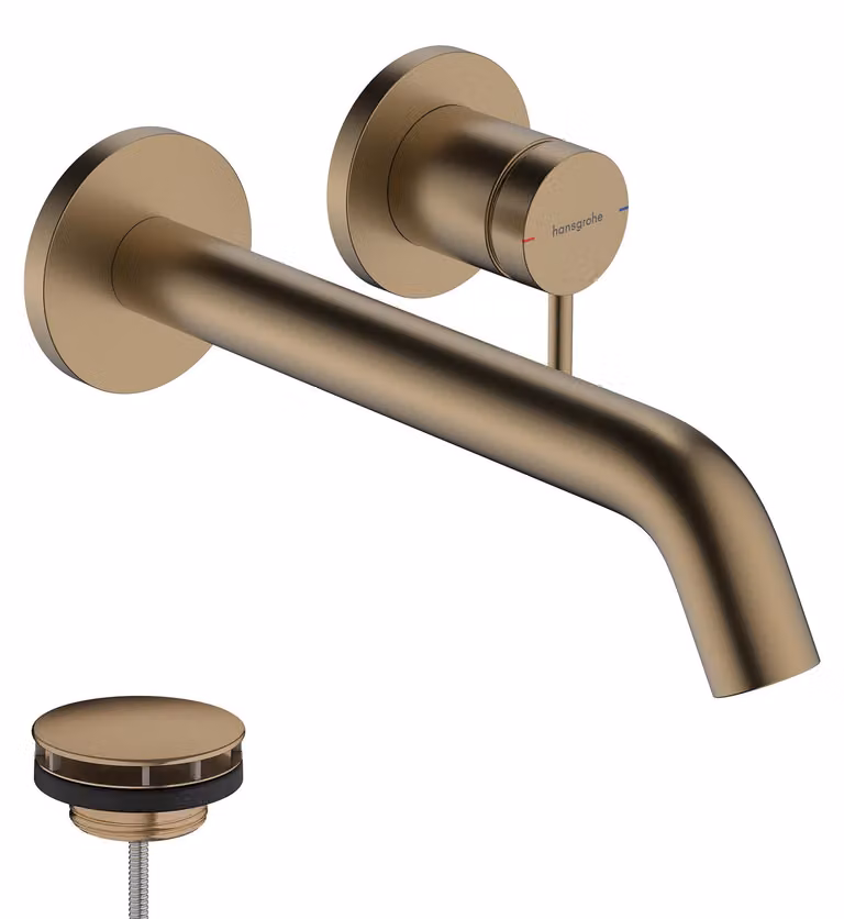 hansgrohe Tecturis S robinetterie de lavabo monocommande encastrée pour montage mural, EcoSmart+, portée 225mm, 73351140, 73351140
