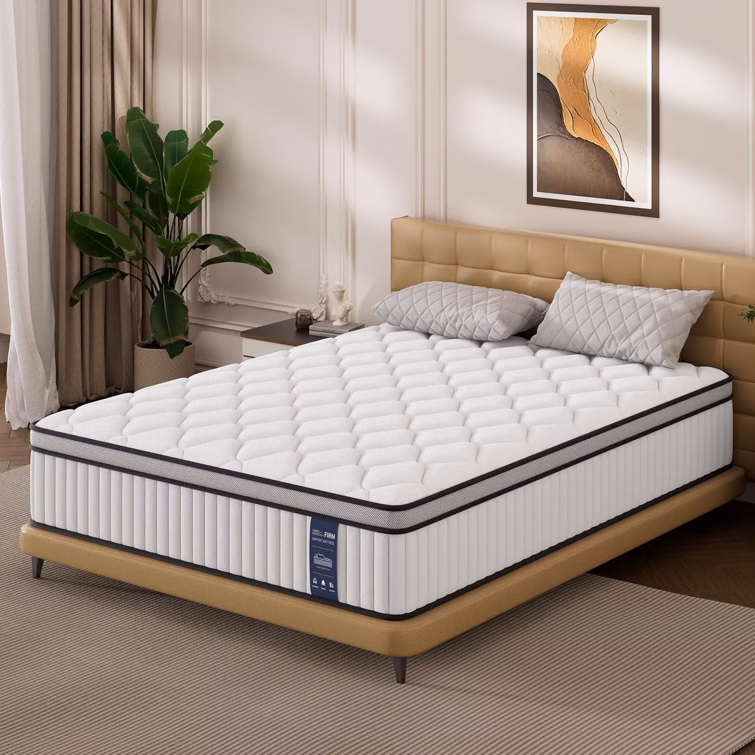 Materasso BedStory 80x200 cm, materasso a molle insacchettate, altezza 31 cm, materasso ortopedico