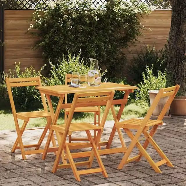 Set bistrot 5 pz Olio Naturale Legno di Acacia Massello 4105503