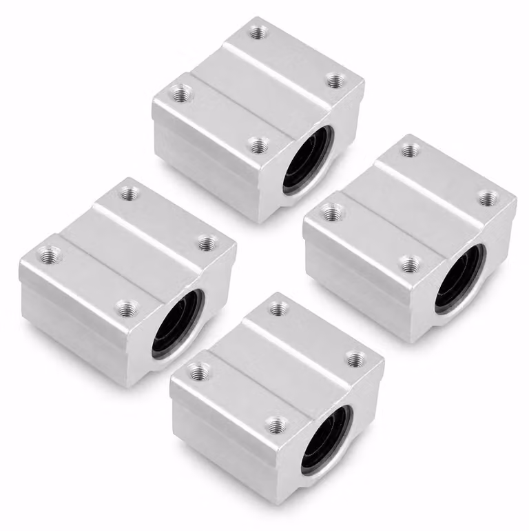 Set di 4 scorrimenti lineari in alluminio con cuscinetti a sfere, diametro interno 12 mm