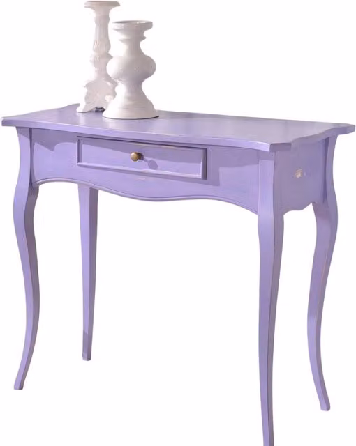 Consolle shabby chic in legno laccato color lavanda Mobili 2G L/P/H: 87 x 38 x 77 cm