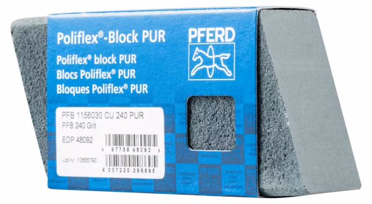 PFERD TOOLS Blocco abrasivo Poliflex 30x60x115 mm, legante PUR SIC240, per levigatura fine e finitura