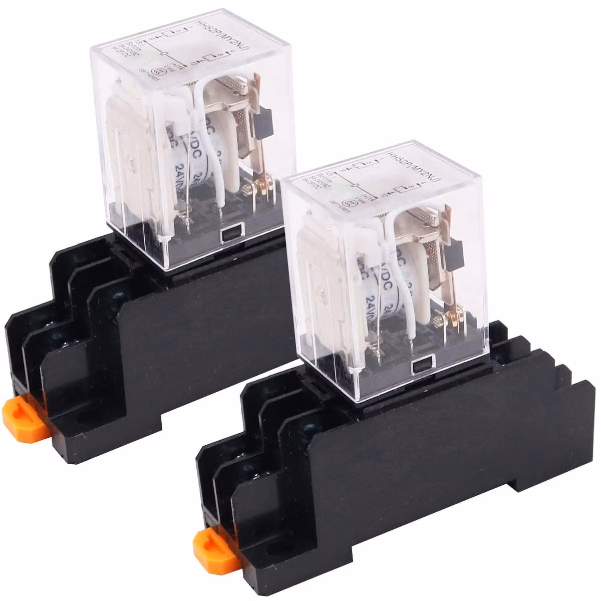 2 interruttori elettromagnetici mini DC 24 V, 8 pin, relè DPDT