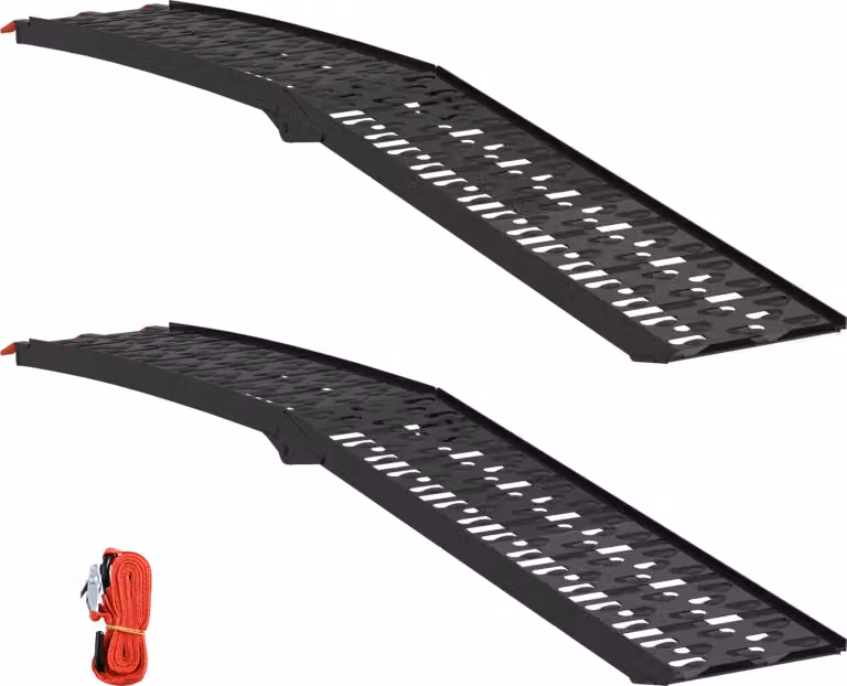 Rampe per Moto Pieghevoli 340 kg per rampa 2 pcs Nero Alluminio