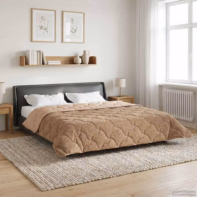 Piumone Completo Annuale vidaXL in Microfibra Traspirante e Reversibile, Disponibile in Beige o Grigio, L 220 x P 240 cm