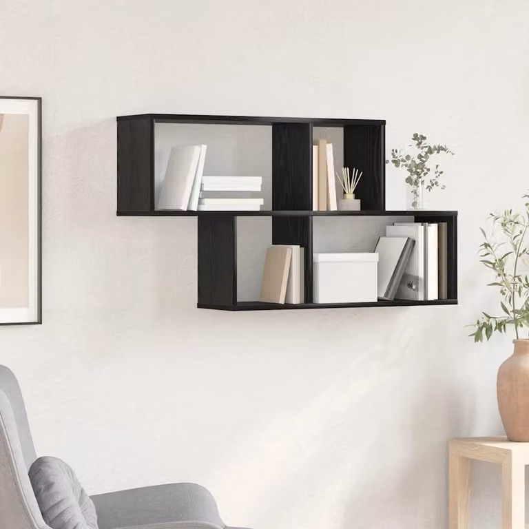 Scaffale da parete vidaXL in MDF Nero Rustico per Soggiorno o Ufficio in Casa