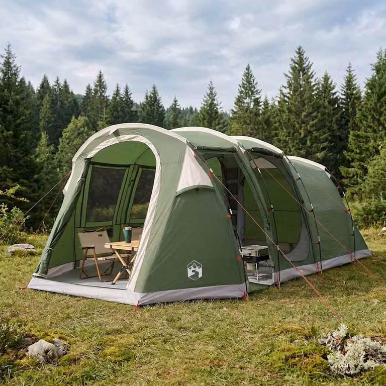 Tenda a tunnel vidaXL Verde in poliestere e fibra di vetro L/P/H: 505 x 330 x 204 cm
