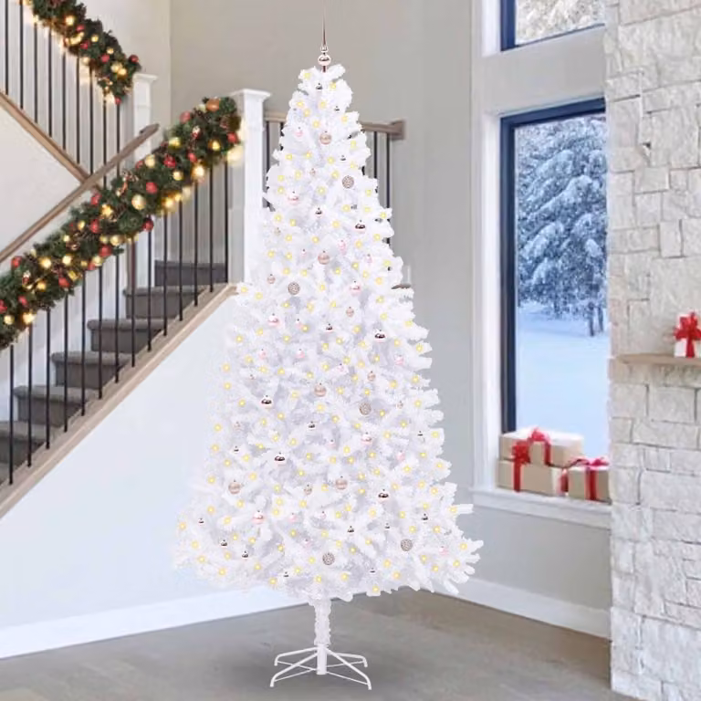 vidaXL Albero di Natale artificiale Bianco 300 cm PVC e Acciaio