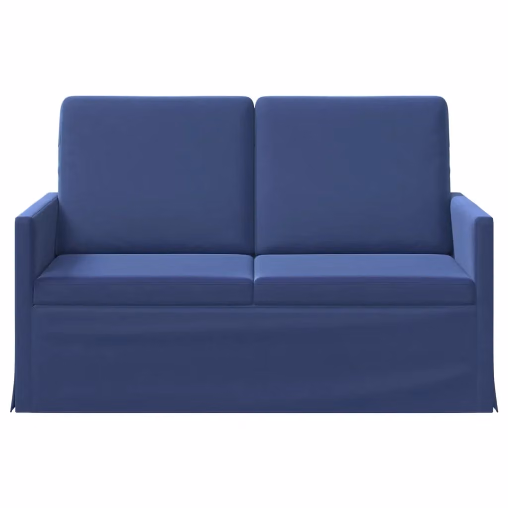 Divano a 2 posti vidaXL in velluto blu con struttura in metallo, L: 130 cm, P: 81 cm, H: 82 cm – 2
