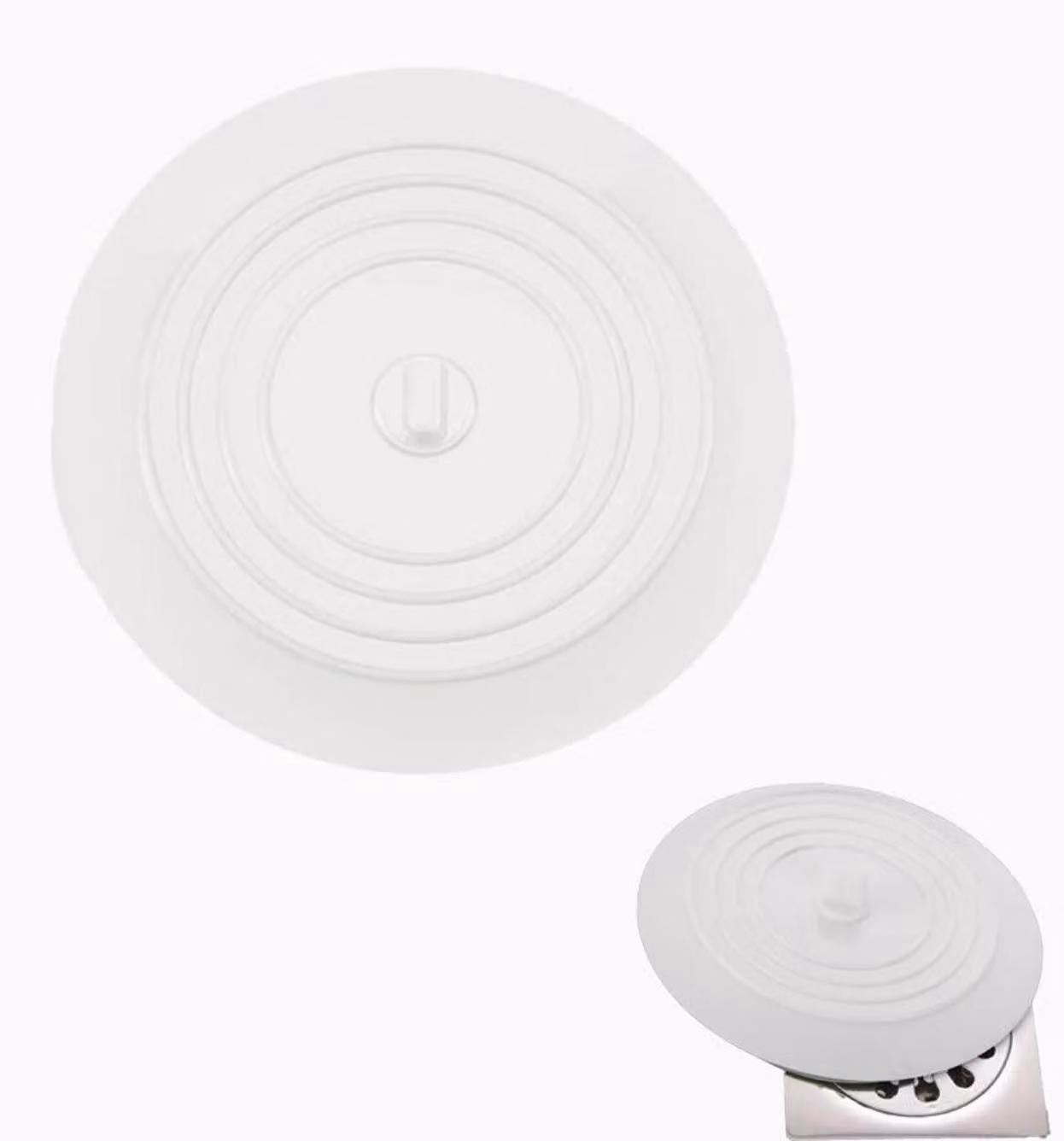 Tappo di scarico in gomma siliconica, 15,5 cm, universale, per lavelli da cucina, lavabi e vasche da bagno