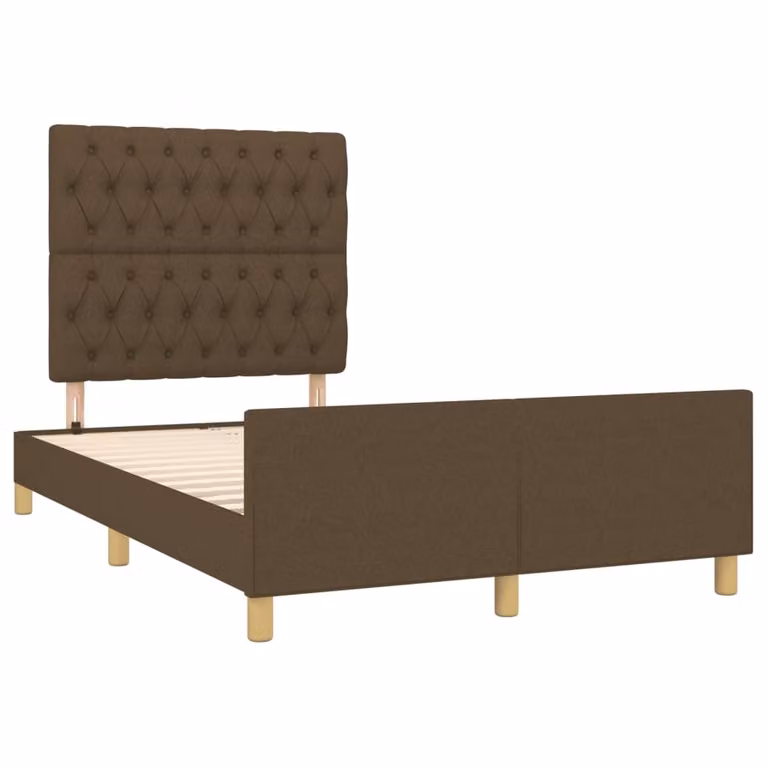 Giroletto senza Materasso Marrone Scuro 80x200 cm in Tessuto