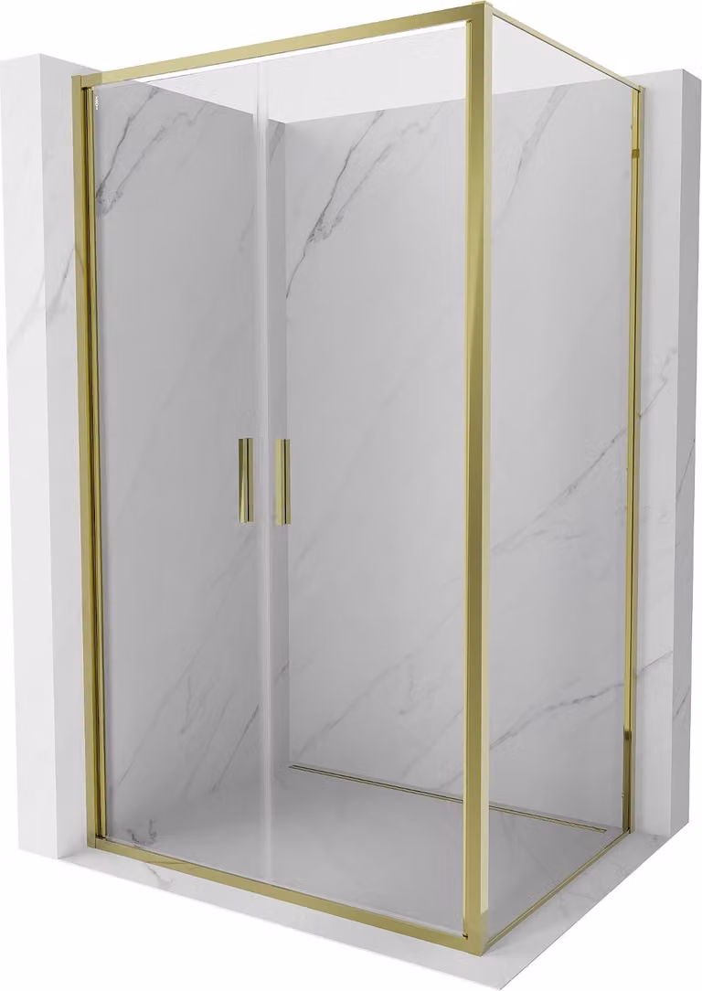 Mexen Exo cabina doccia a battente 90 x 95 cm, trasparente, oro - 814-090-095-50-00