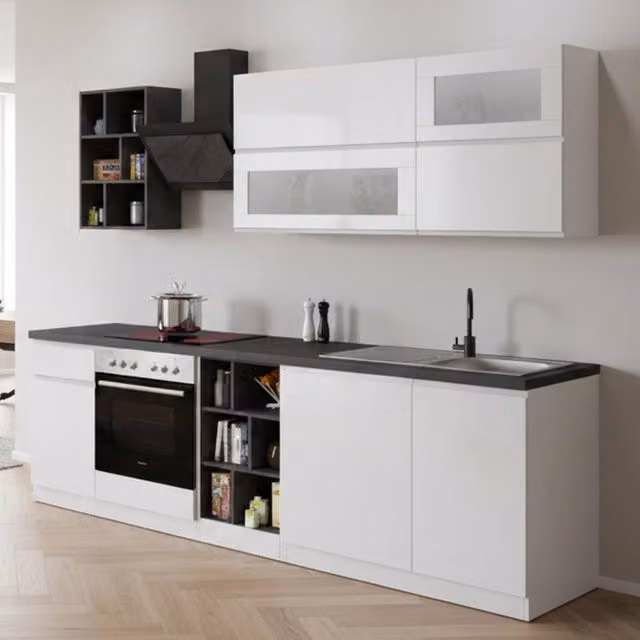 Cucinino Fonti DMORA Bianco Lucido con Cassetto e Ante a Battente