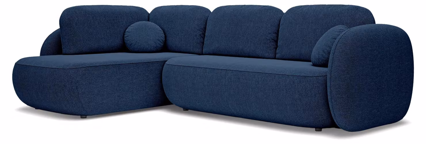Divano angolare con funzione letto, modello Olemo, lato sinistro, colore grigio antracite