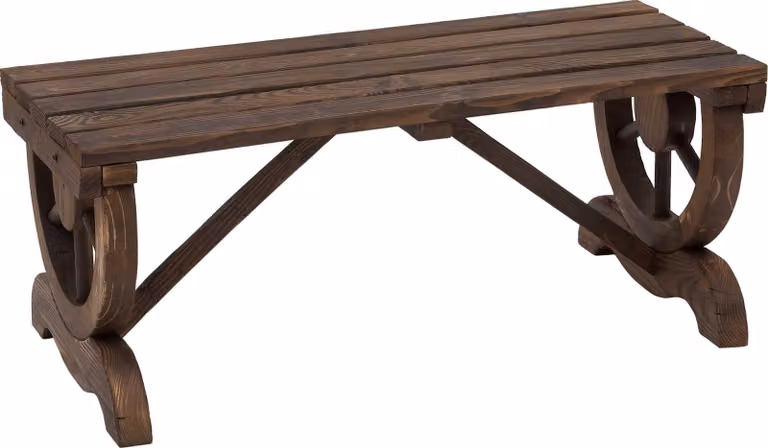 Panchina da giardino Fortuna Lai in legno resistente alle intemperie 98 x 50 x 39,5 cm, panchina rustica per mobili da giardino, resistente ed elegante
