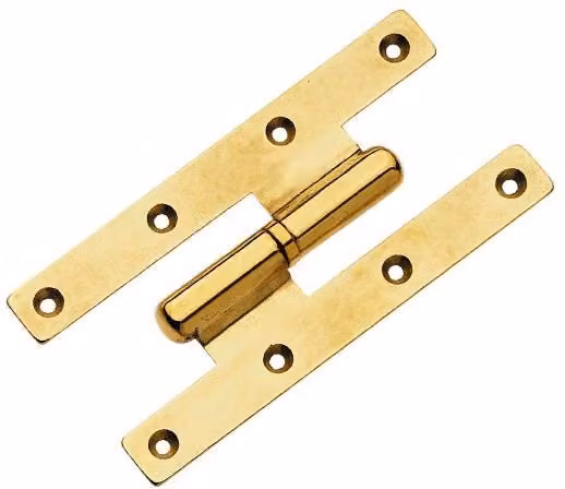 Set di 12 cerniere paumelles Morettini 35 in ottone lucido, sinistra, 55 x 100 mm
