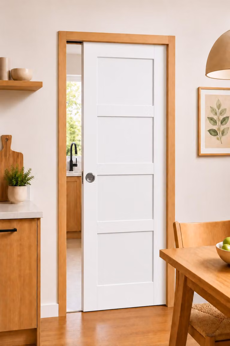 Porta scorrevole Tamera Bianca H204 x L83 cm, incasso, kit finitura Gd Menuiseries