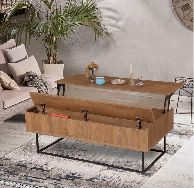 Skye Decor, Est- EstSPH, colore noce, nero, tavolini, 43x120x60 cm, 100% pannello di particelle rivestito in melamina