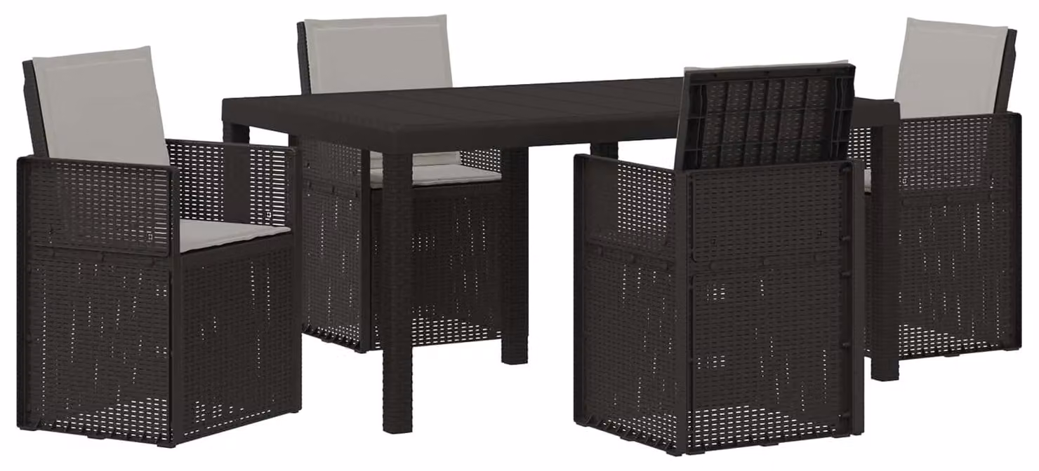 Set da Pranzo per Giardino 5 pcs Antracite e Grigio chiaro PP