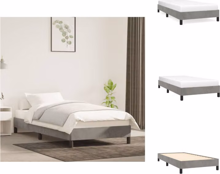 vidaXL Struttura letto grigio chiaro 80x200 cm in velluto - Letti e strutture letto