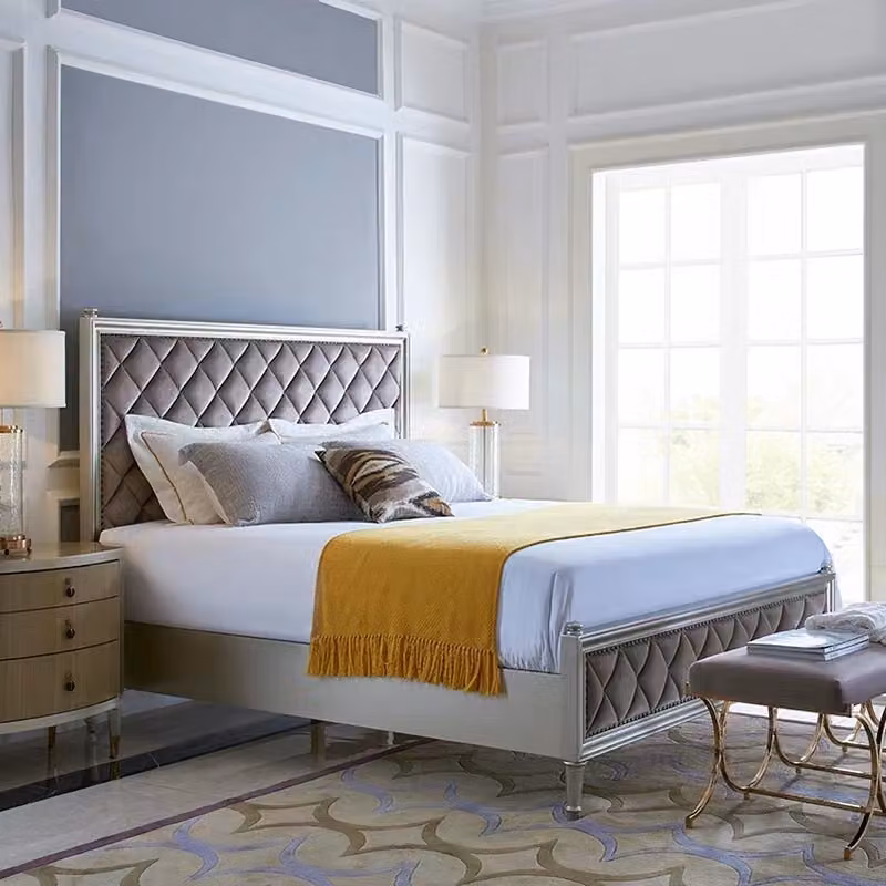 Klassisch Designer Bett Schlafzimmer Textil Leder Polster Italienische Möbel