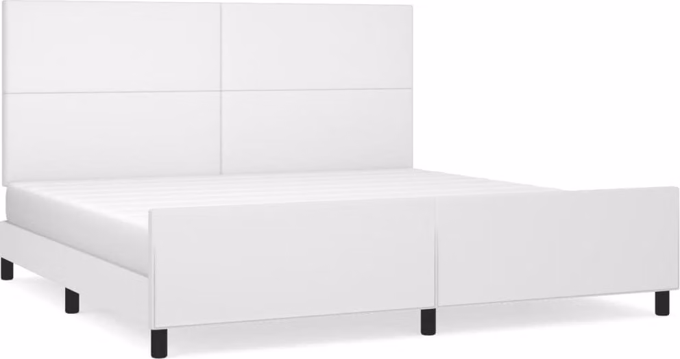 Giroletto con Testiera Bianco 200x200 cm in Pelle finta