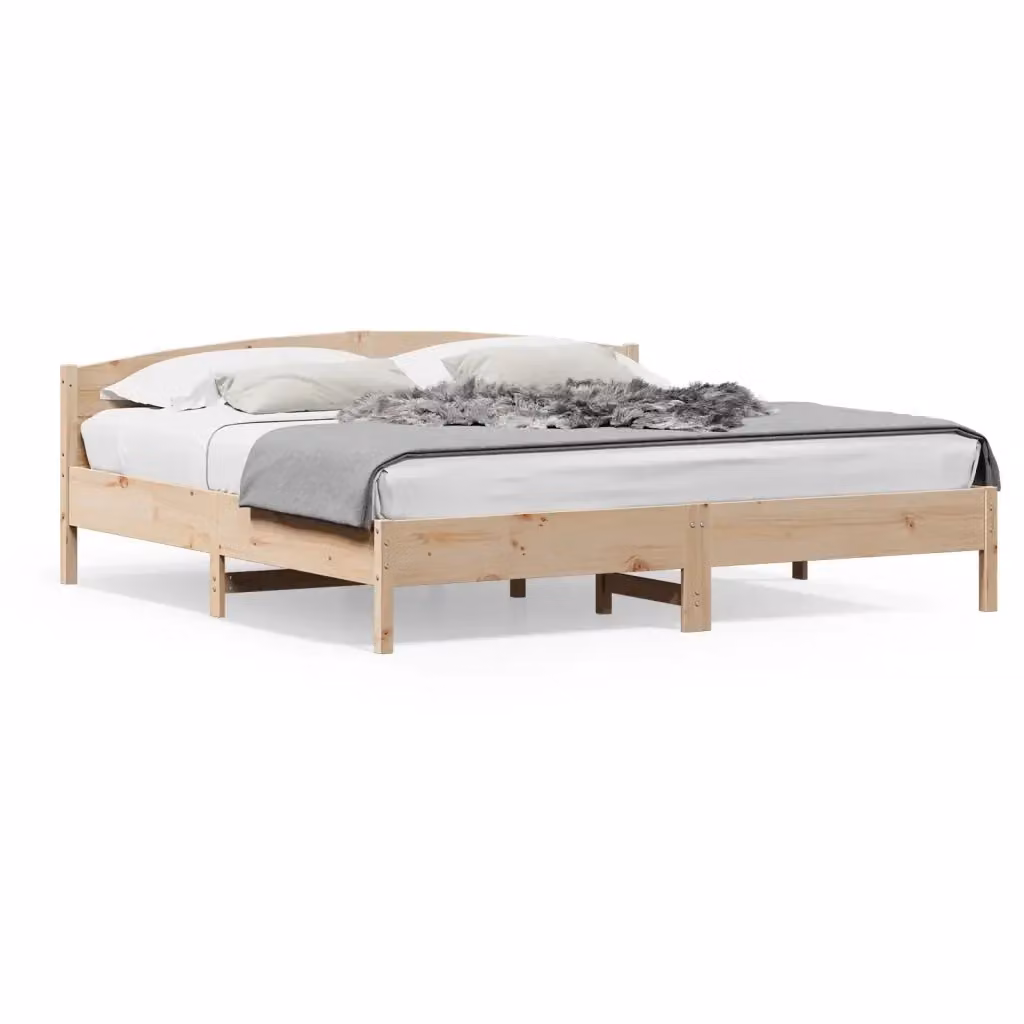 Giroletto senza materasso vidaXL in legno massello di pino marrone L/P: 180 x 200 cm – 2
