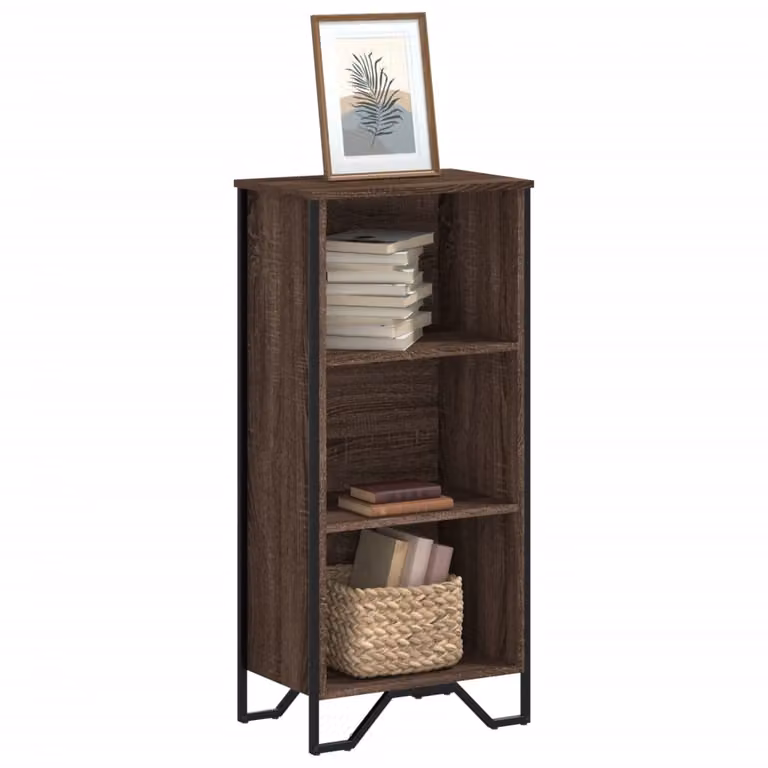 Libreria moderna vidaXL in legno e metallo, colore marrone, L 50 cm x P 31 cm x H 106 cm