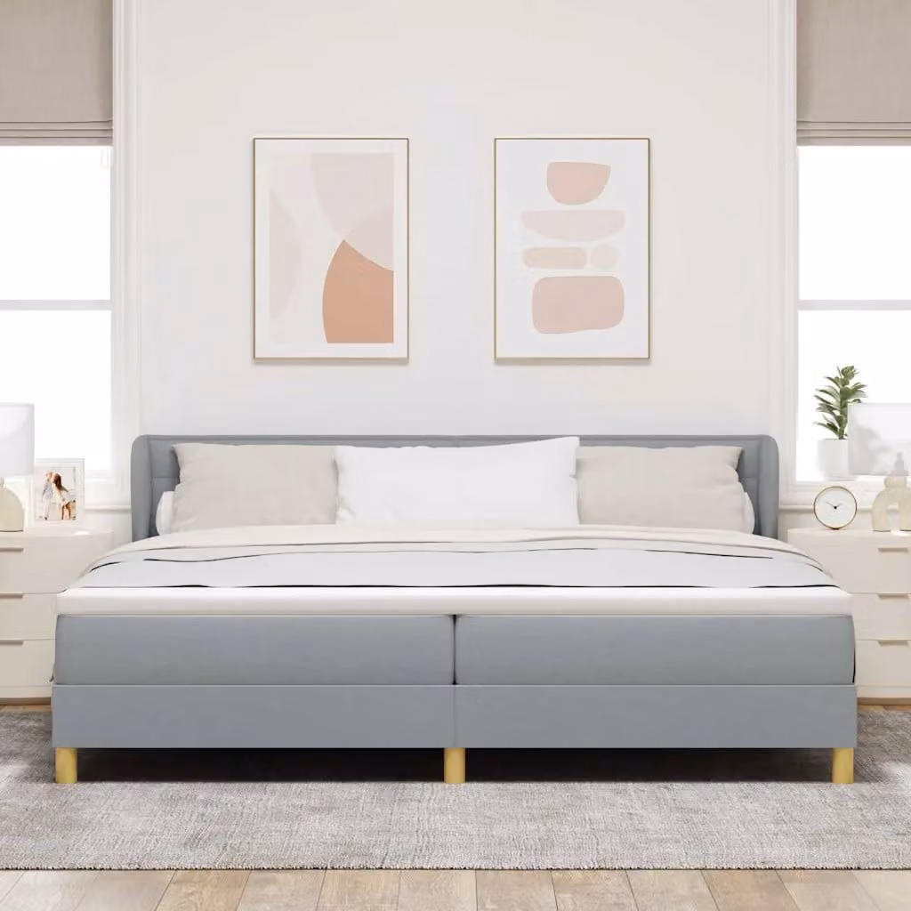 Letto a molle con materasso vidaXL Grigio, L/P/H: 200 x 200 x 203 cm