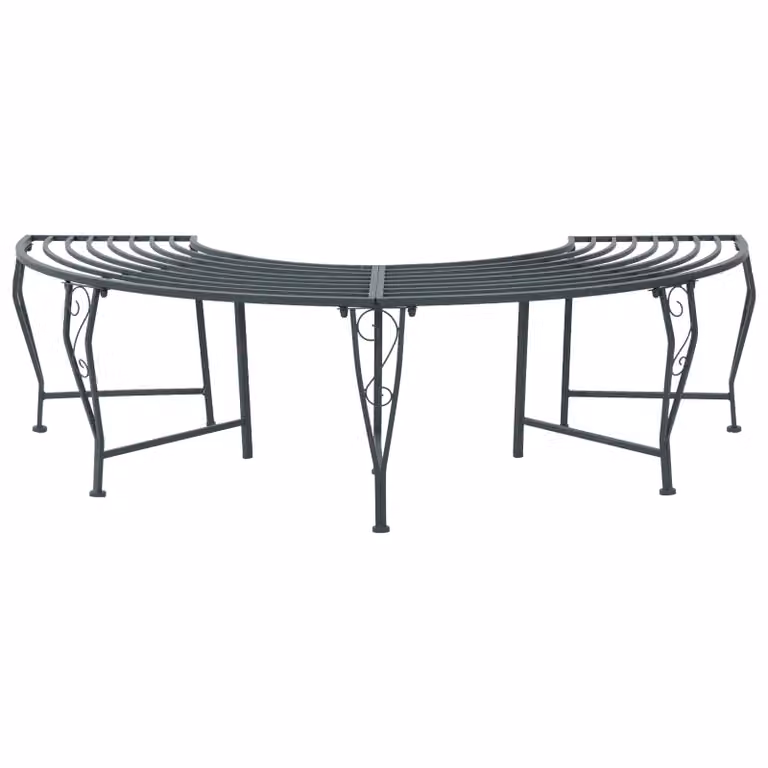 Panchina da giardino vidaXL per 4 persone in acciaio antracite L: 160 cm, P: 80 cm, H: 44 cm