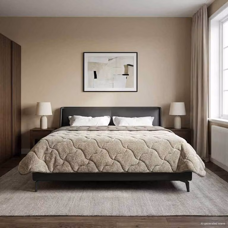 Piumone Completo Annuale Trapuntato Reversibile in Microfibra vidaXL, Grigio chiaro e Beige, L: 240 cm x P: 220 cm