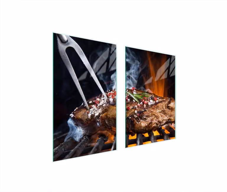 Piastra Di Protezione In Vetro Per Grill Cucina 65X52