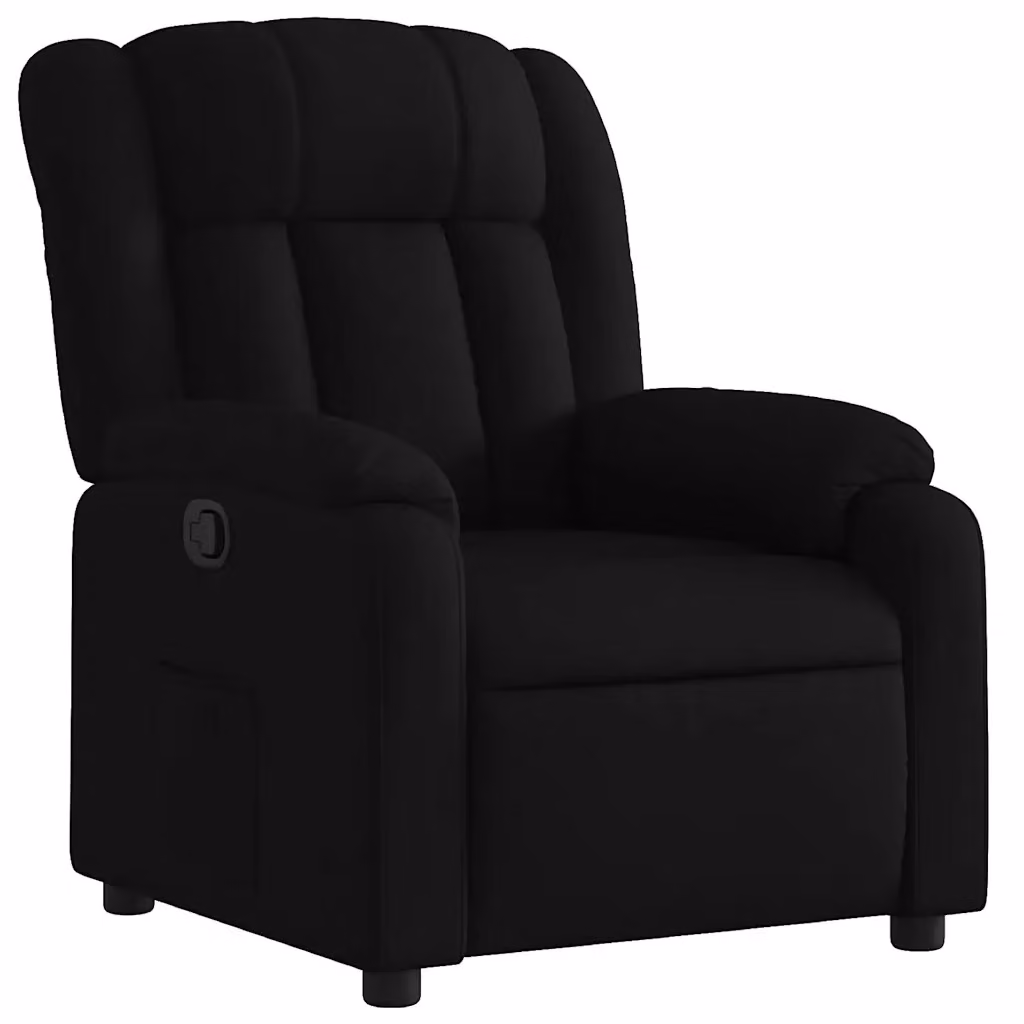 Poltrona reclinabile relax vidaXL in tessuto nero con braccioli e struttura in legno e metallo – 2