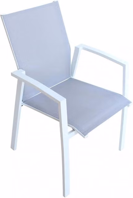 Poltrona Maili Impilabile GIORDANOSHOP in Metallo Bianco Opaco L: 57 cm, P: 61 cm, H: 89 cm