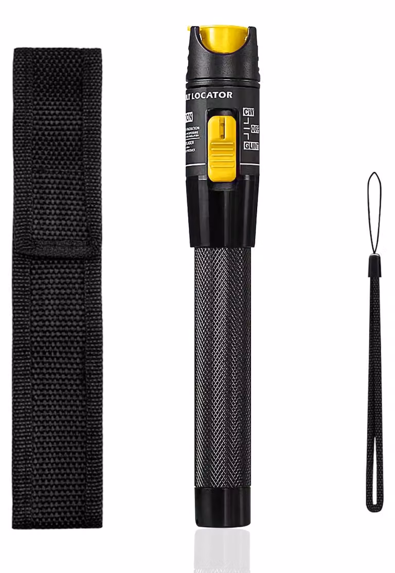 Tester per fibra ottica VFL - 50 mW, luce rossa - lunghezza d'onda 650 nm - fibra monomodale - adattatore universale