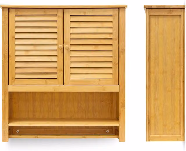 Armadietto per bagno in bambù 66 x 62 cm 3213029
