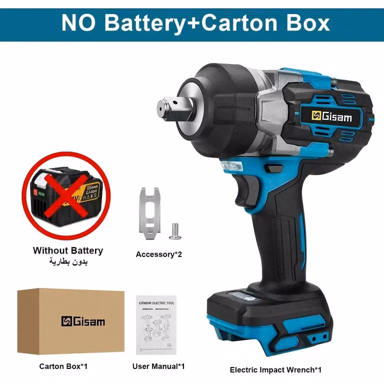Avvitatore a percussione a batteria - Motore brushless da 18V - Coppia di 2800 Nm - Attacco quadrato da 1,27 cm - 0–7600 giri/min - Confezione in cartone, senza batteria