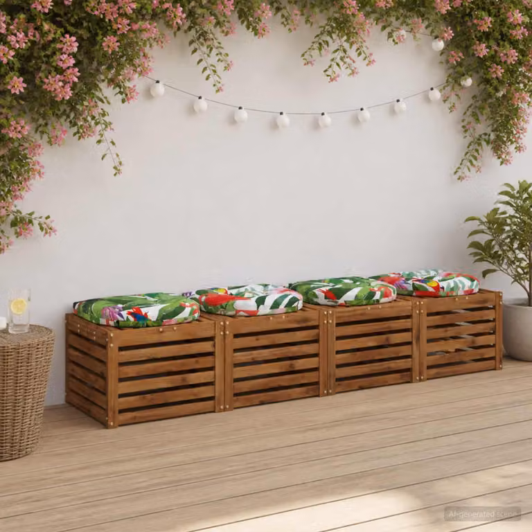 Set di 4 cuscini per sedia rotondi vidaXL in poliestere multicolore