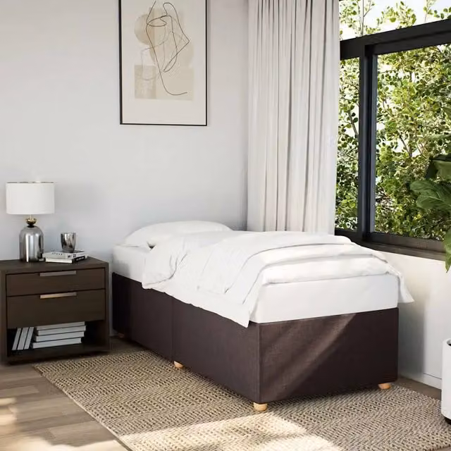 Giroletto vidaXL senza materasso in tessuto marrone scuro L/P/H: 90 x 200 cm – 1
