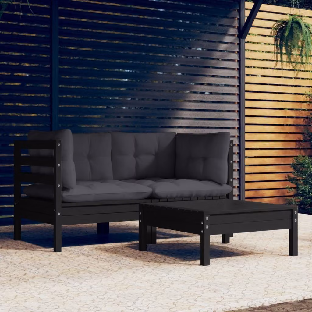 Maison Exclusive - Set Divani da Giardino 3 pz con Cuscini Legno Massello di Pino