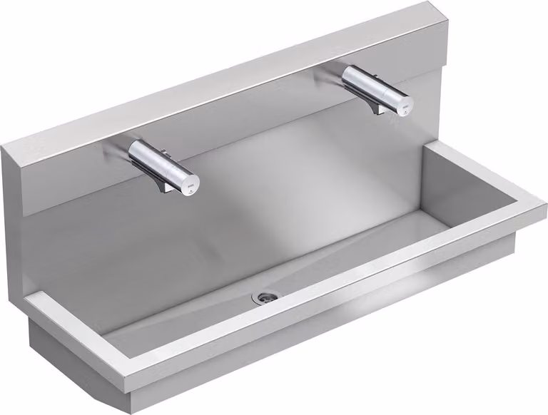 KWC AR unità lavabo, PLANOX, acciaio inox, 1200x530x440 mm, 2xMBatt. elettronica