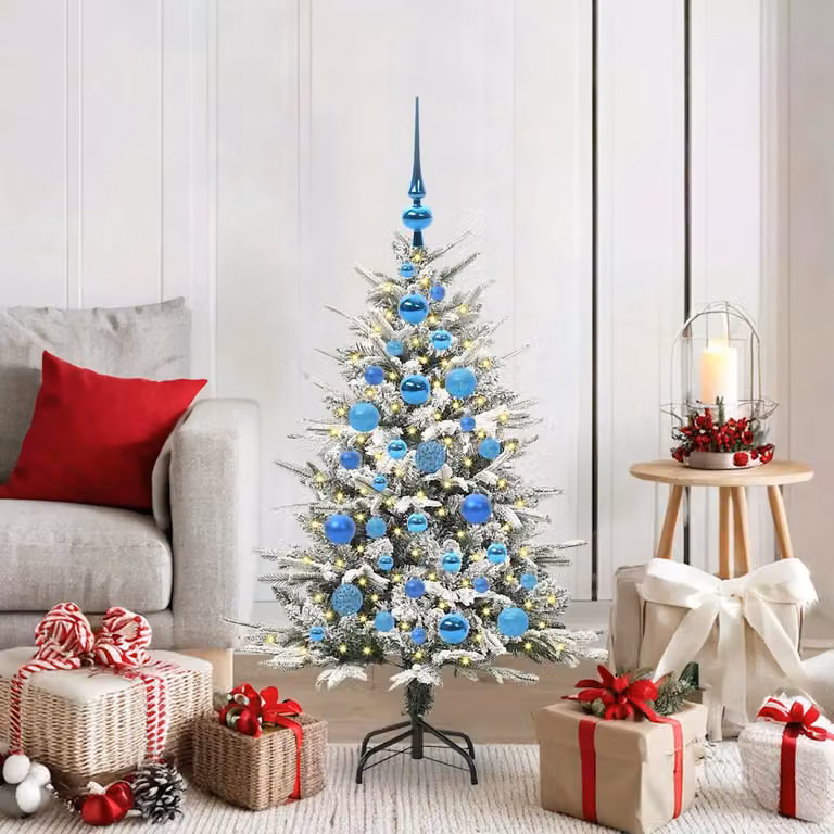 vidaXL Albero di Natale Artificiale Pre-illuminato con Set di Palline