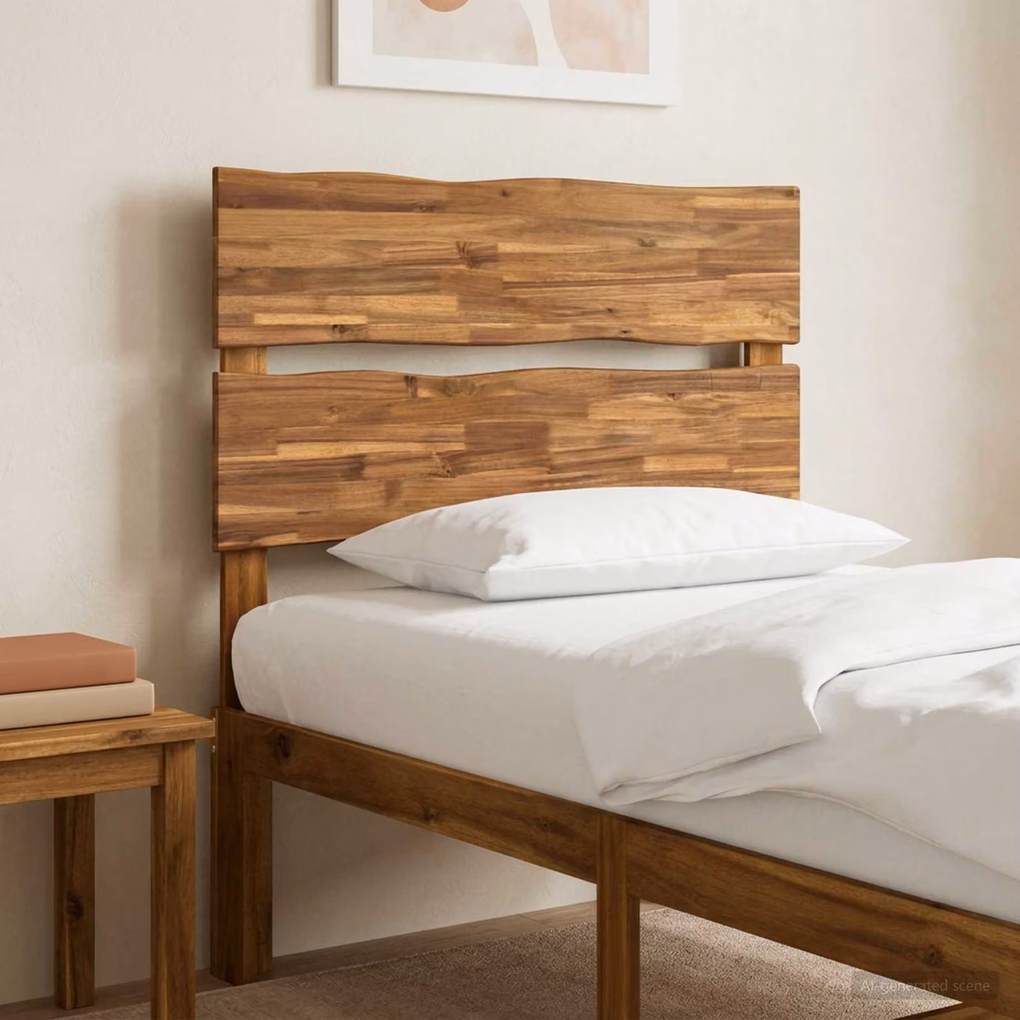 Testiera per letto vidaXL ROSTOCK in legno massello di acacia naturale con bordo vivo, L: 100 cm