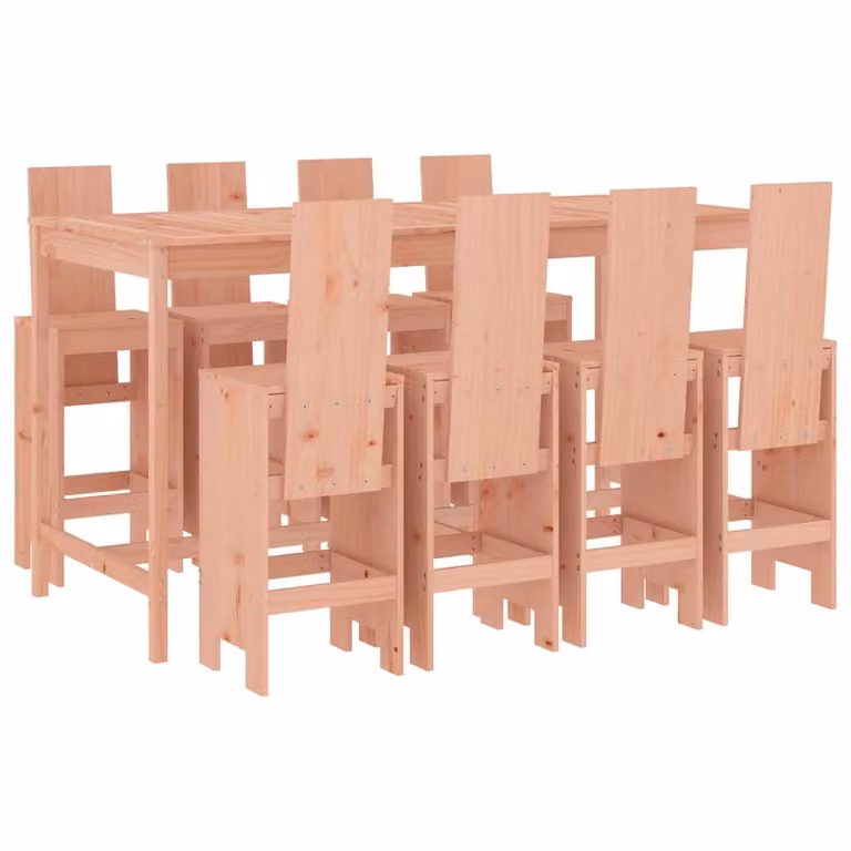 Set da Bar da Giardino 9 pz in Legno Massello di Douglas