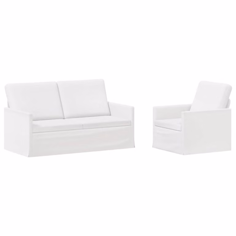 Set di 2 divani moderni vidaXL in tessuto bianco con struttura in metallo per il tuo soggiorno