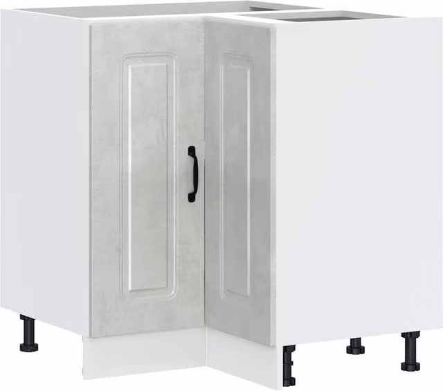 Mobile angolare da cucina moderno HELLOSHOP26 in legno composito grigio opaco con ante a battente L/P/H: 75,5 x 75,5 x 81,5 cm